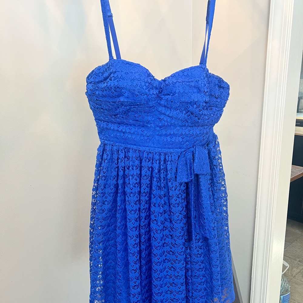 Vibrant Blue Lace Dress